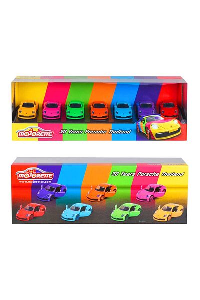 Simba Majorette 30. Year Porsche Thailand Metal Cars Set of 7 3+