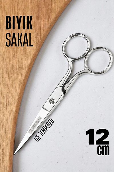 Transformacion Ice Tempered 702 Mustache Scissors - Mustache Beard Trimming Scissors Hairdresser Scissors 12 cm 721641