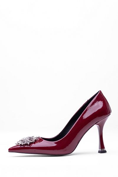Tasarım Special Design Shiny Black Patent Leather Elegant Thin Heeled Pointed Toe Evening Dress Stiletto Shoes