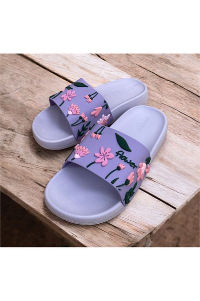 GEZER Chamomile Patterned Non-Slip Sole Slippers.Beach Garden Home Indoor Slippers