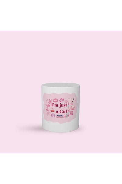 LIWOGY I'M Just a Girl Printed Decorative Makeup Brush Holder & Organizer & Toothbrush Holder & Pen Holder