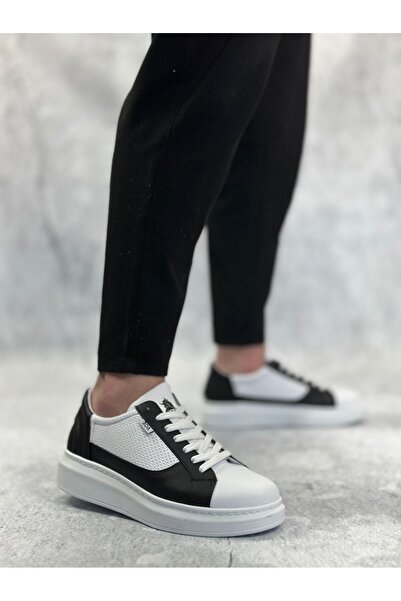 BOA Ba0423 Boa Thick High Sole White Black Lace-Up Sports Men's Shoes