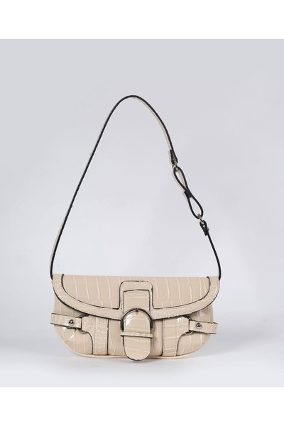 Melos Butik Geantă de mână și de umăr pentru femei, cu detaliu de curea crem,...