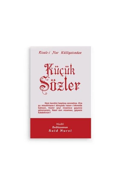 Envar Neşriyat Küçük Sözler Normal Boy (10*16) Risale-i Nur Bediüzzaman Said Nursi Risalei Nur