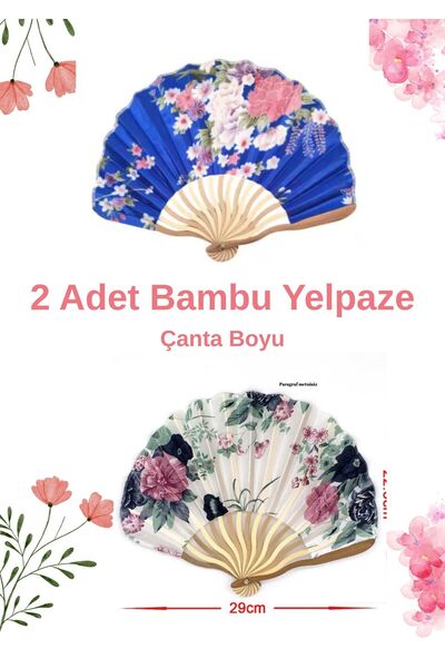 BERG ATELIER 2'li Yelpazesi Beyaz Çiçekli Kaliteli Özel Tasarım Japon Hediyel...