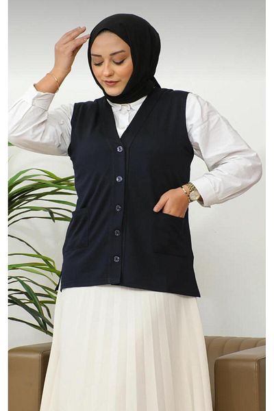 Kuraff Giyim Mother's Day Special Short Mother's Combed Cotton Fabric Vest