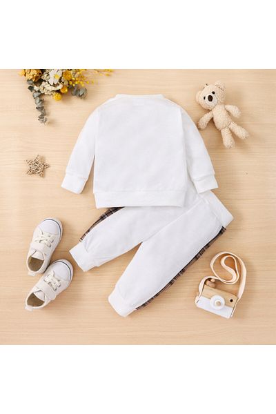 Superbaby Trening alb pentru baietei - Teddy bear