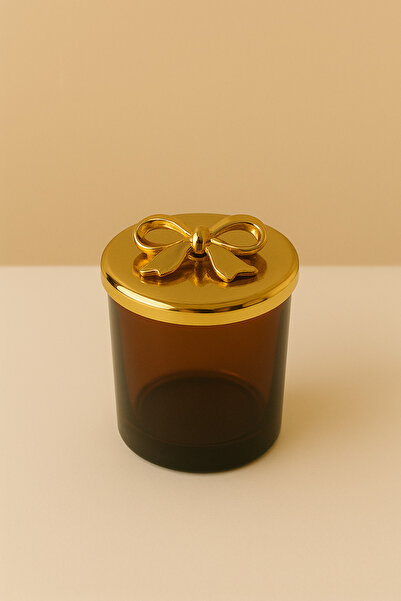 VENA KAHVERENGİ BARDAKLI KURDELE KAPAKLI MORA MORA KOKULU MUM