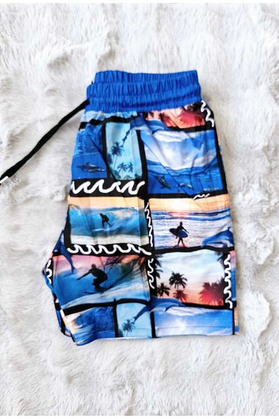 yenteks Ανδρικό μαγιό με μοτίβο Surfer Basic Standard με τσέπες