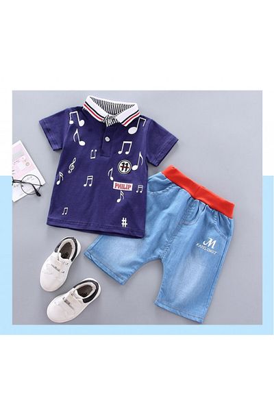 Superbaby Baby costume with t-shirt - Musical notes