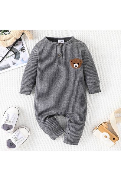 Superbaby Gray overalls for boys - Teddy