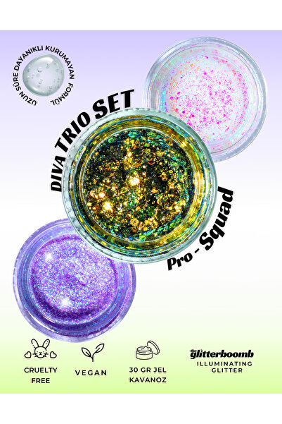 the glitter boomb - Jel Glitter - Dıva Trio Set