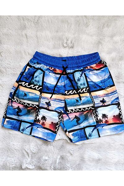 yenteks Ανδρικό μαγιό με μοτίβο Surfer Basic Standard με τσέπες