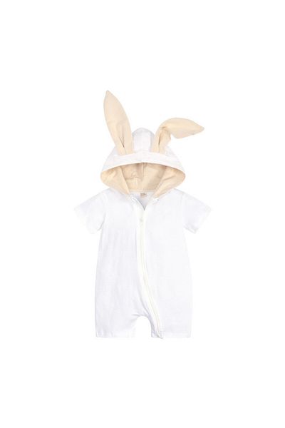Superbaby Salopeta alba pentru bebelusi - Bunny
