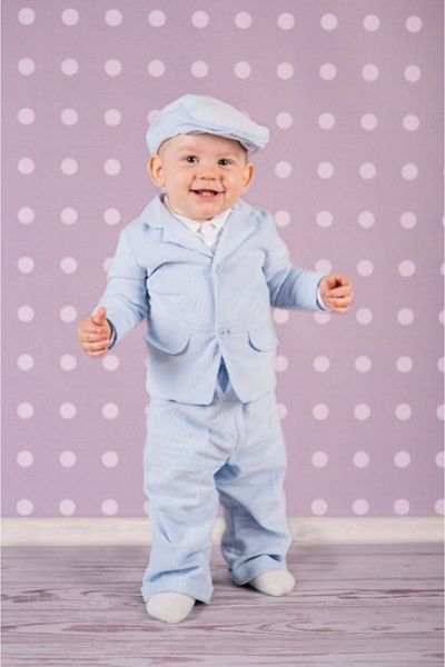 Superbaby Costum elegant din raiat Blue Sky