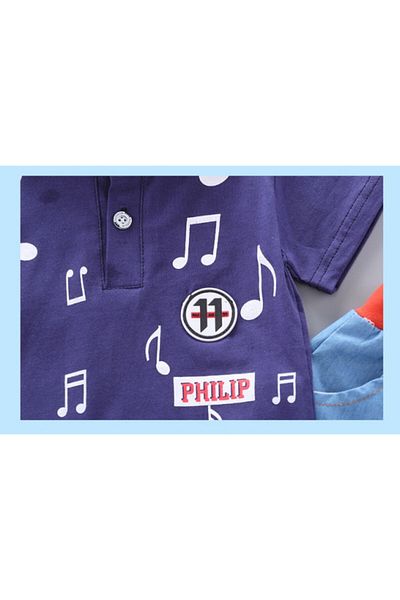 Superbaby Baby costume with t-shirt - Musical notes