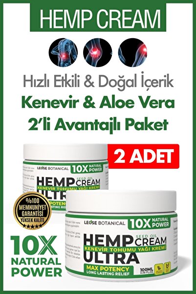 LEOSE BOTANICAL 2'li HempUltra Krem 100 ML | Kenevir Yağlı Kas, Eklem, Sırt, ...