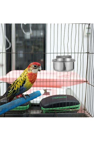 Others Bird Food Bowl - Stainless Steel, Hangable