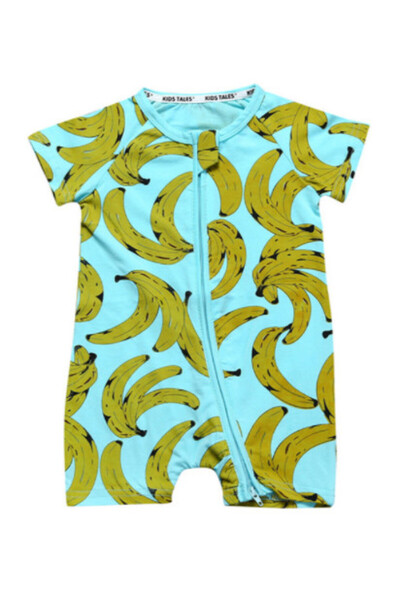 Superbaby Salopeta turcoaz pentru bebelusi - Banane verzi