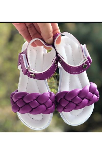 Pandalina Girl's Sandals Side Velcro Braided Phylon (Light) Soft Inner Sole Sandals