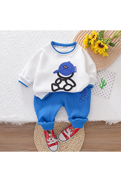 Superbaby Trening alb cu albastru pentru baietei - Cuttie