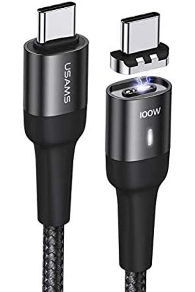 Usams Magnetic Cable for Fast Charging and Data Transfer, USB-C to USB-C, 100W, 1.5M - USAMS