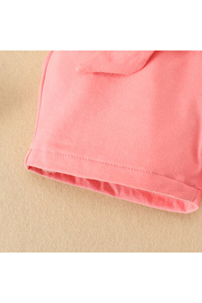 Superbaby Pink ruffled blouse and shorts suit