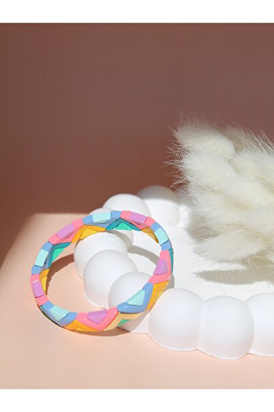 Luvix Design Pastel Renkli Seramik Kaplama Lastikli Bileklik