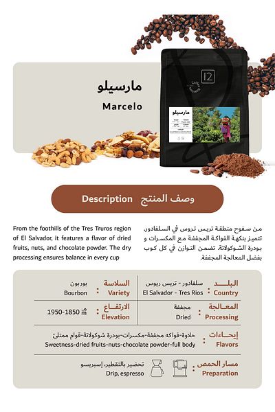 12Cups Coffee Beans El Salvador Marcelo 250g ,12 cups