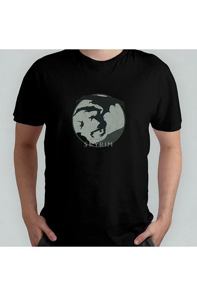 Pixxa The Elder Scrolls V Skyrim Unisex 100% βαμβακερό μπλουζάκι με λαιμόκοψη μοντέλο 5