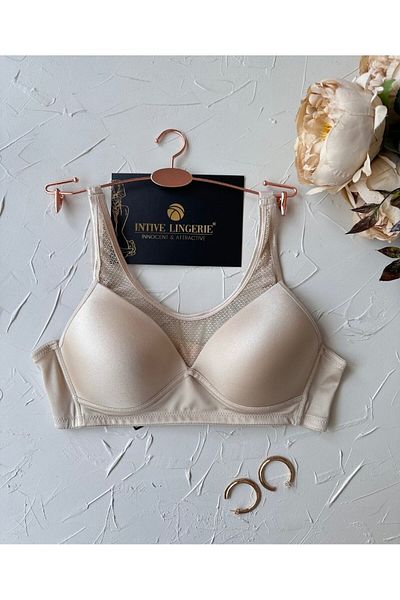 İntive Lingerie Καθημερινό σουτιέν με κουτί ορχιδέας με δίχτυ μπροστά χωρίς επένδυση και εξαιρετικά άνετο μαλακό κύπελλο