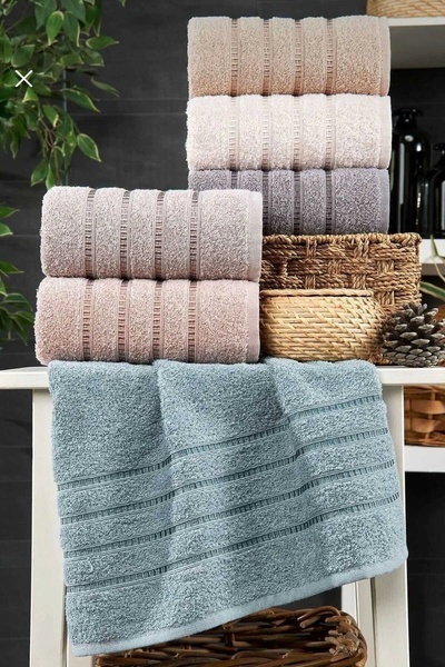 Mira Home 6-Piece Hand Face Towel Set Cotton Towel Set Colorful Indigo