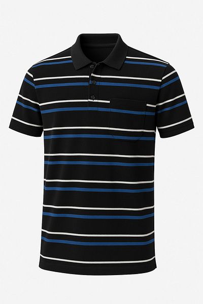 FATELLA Combed Cotton Line Patterned T-shirt