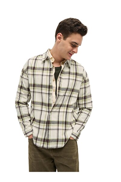 The Bear House قميص رجالي مريح متعدد الألوان منقوش مناسب لكل المناسبات