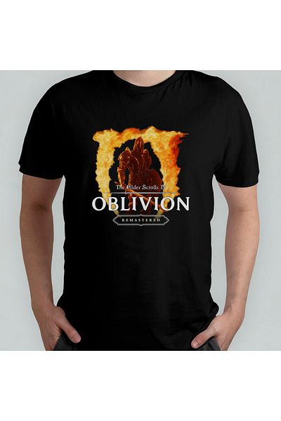 Pixxa The Elder Scrolls Oblivion Unisex 100% βαμβακερό μπλουζάκι με λαιμόκοψη μοντέλο 3