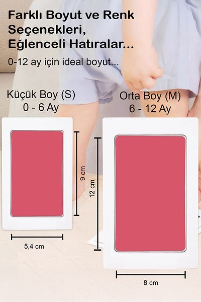 Moky Design Baby Hand Footprint Kit, Non-Contact Ink Printing Kit, New Mom, Girl Newborn Gift (1 Pink)