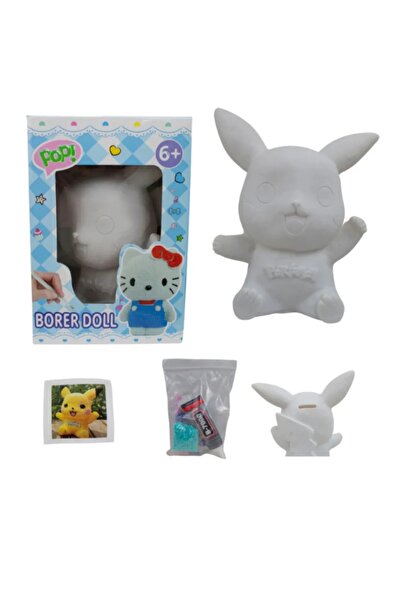Meyra Accessories Pikaçhuu pokemnn DİY kendin yap elmas mozaik yapıştırma işlemeli 3D figürlü kumbara hediyelik hobi