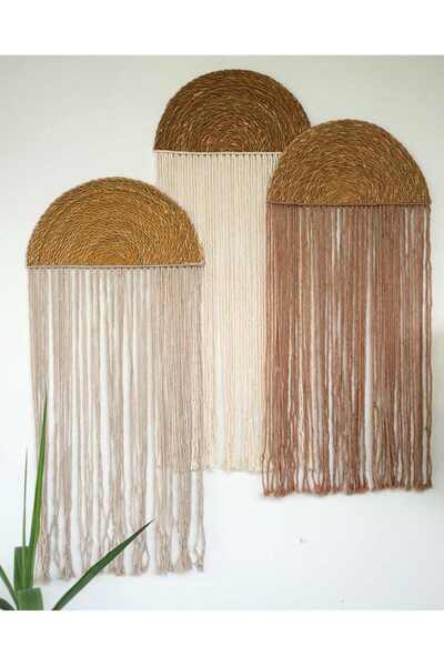 Genel Markalar Üçlü Bohem ,Retro Stil Duvar Dekoru Makrome Duvar Süsü Bohem D...