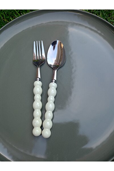 Home Pearl Dinnerware Fork Spoon Set 12 Pieces