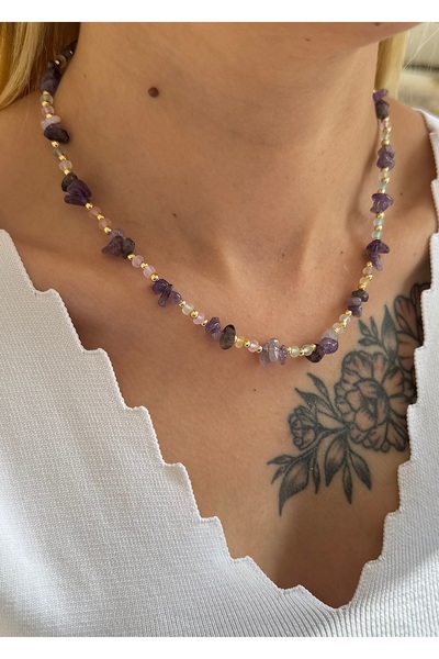 takıtarzım قلادة من خرز كادون من حجر الجمشت