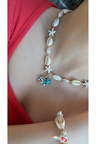 Jewerly Deniz Kabuğu Kolye Ve Bileklik Seti