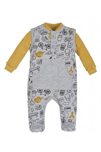 Superbaby Salopeta cu bluzita pentru bebelusi - Colectia Route 66