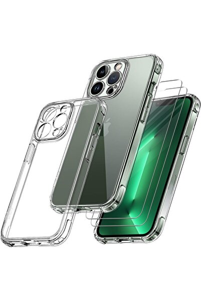 Rivor Apple iPhone 13 Pro Max Kılıf Kamera Çıkıntılı Şeffaf İnce Silikon Kapa...