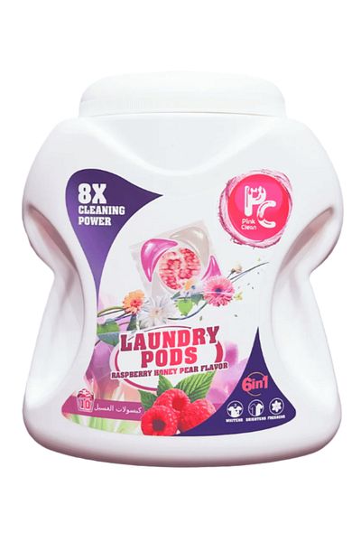 PINK كبسولات تنظيف الملابس 6 في 1 برائحة الفراولة (30 كبسولات)