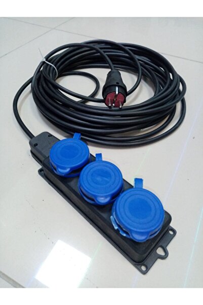 OEM 15 Metre Siyah Kauçuk 3x1.5 Ttr Ex-proff 3'lü Uzatma Seyyar Kablo