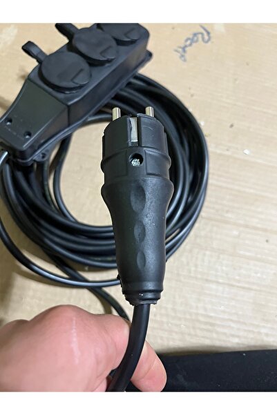 Genel Markalar Kauçuk Başlıklı 10 Metre Siyah Uzatma Kablosu 3x1,5 Mm
