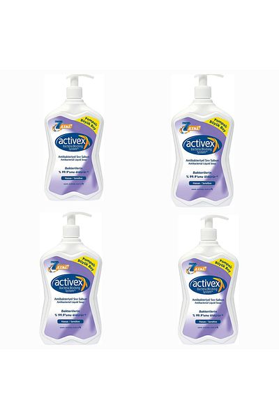 Activex 4 Pieces Activex Liquid Soap Sensitive Protection 700 ml Large Size Soap with Pump