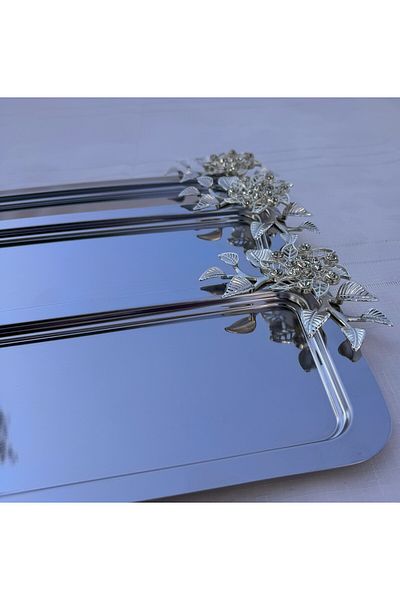 Abant Lux 3-Piece Baton Brooch Brown Presentation Tray with Leaf Accessories