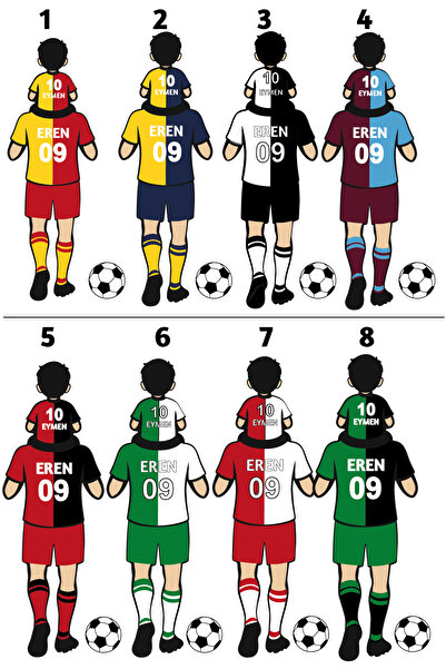 Ayza Tasarım Baba Oğul Taraftar Sticker Kendinden Yapışkanlı 100 cm Çocuk Oda...