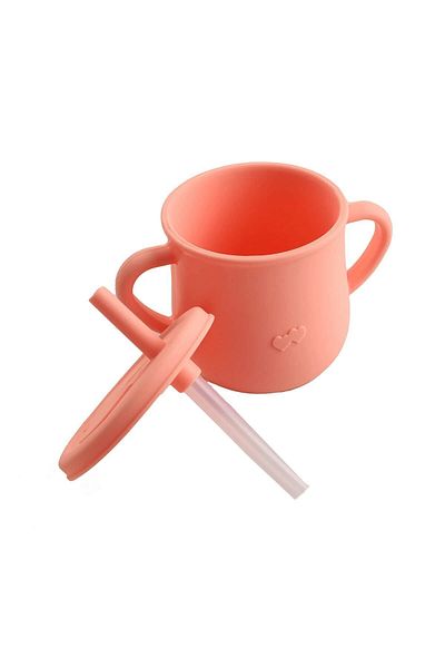 jojobebek Silicone Cup with Straw, Children's Silicone Cup with Straw, Exercise Cup with Straw